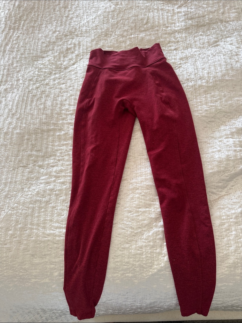 Bombshell Sportswear Ribbed High-Waist Joggers - Burgundy